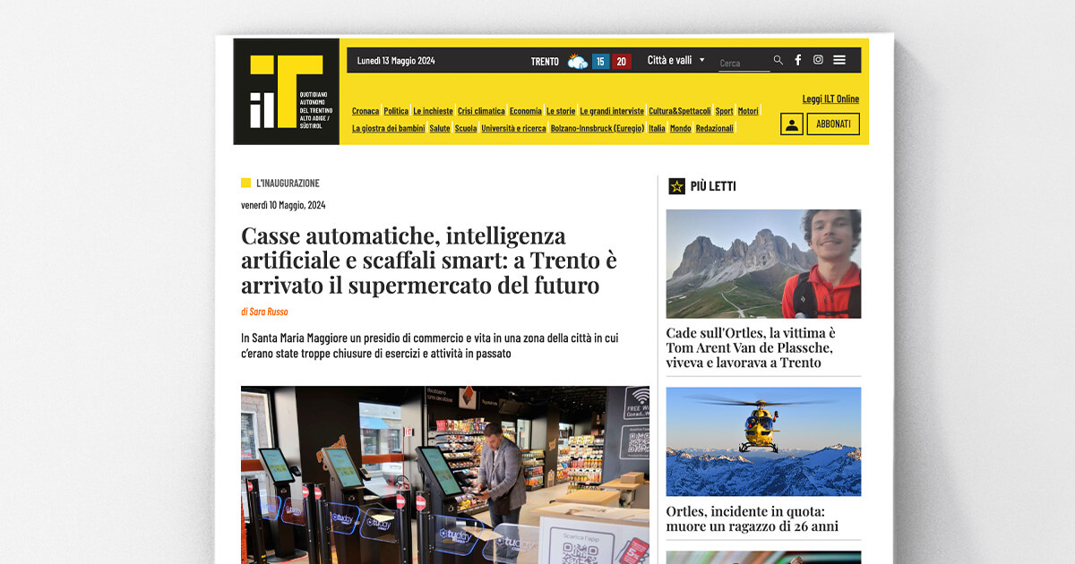 thumb_Il T Quotidiano - Casse automatiche, intelligenza artificiale e scaffali smart: a Trento è arrivato il supermercato del futuro