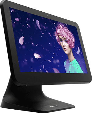 Left side view of the POS PC Custom Silk Android 8.1